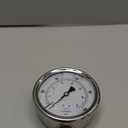 PIC Gauge 201L-402E 4" Dial, 0/100 psi Range, 1/2" Male NPT Connection Size, Bottom Mount Glycerine Filled Pressure Gauge with a Stainless Steel Case, Brass Internals, Stainless Steel Bezel, and Polycarbonate Lens