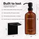 Amber Shampoo and Conditioner Dispenser Set Wall Mounted by Brighter Barns - Plastic Shower Dispenser Set - 3 Chamber Drill Free Shampoo Bottles - Modern Bathroom Decor for Guest Bathroom, Spa (Amber)