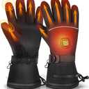 Heated Gloves 8H Working Hours Rechargeable Lithium Battery 3 Temperature Settings Electric Heat Resistant Gloves for Men Women for Sports Outdoor Climbing Hiking Skiing Winter Handwarmer (Large)