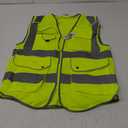JKSafety 9 Pockets Class 2 High Visibility Zipper Front Safety Vest With Reflective Strips, Yellow Meets ANSI/ISEA Standards (Medium, Yellow)