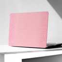 KEROM Compatible with Crocodile MacBook Pro 13 Inch Case 2026 2022-2016 M2 M1 A2338 A2289 A2251 A2159 A1989 A1706 A1708, Textured Aligator Skin Snakeskin PU Leather Hardshell & Keyboard Cover, Pink