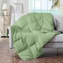 puredown Soft Feather Down Throw Blanket Lightweight Packable Couch Throw for Indoor and Outdoor Use, Throw 50"X70", Sage Green