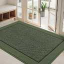 BEQHAUSE Indoor Door Mat 32" x 48", Dirt Trapper Door Mats Non-Slip Entryway Rugs Washable, Resist Dirt Absorbent Welcome Mat, Low Profile Floor Mats for Front Back Door and Entryway, Green
