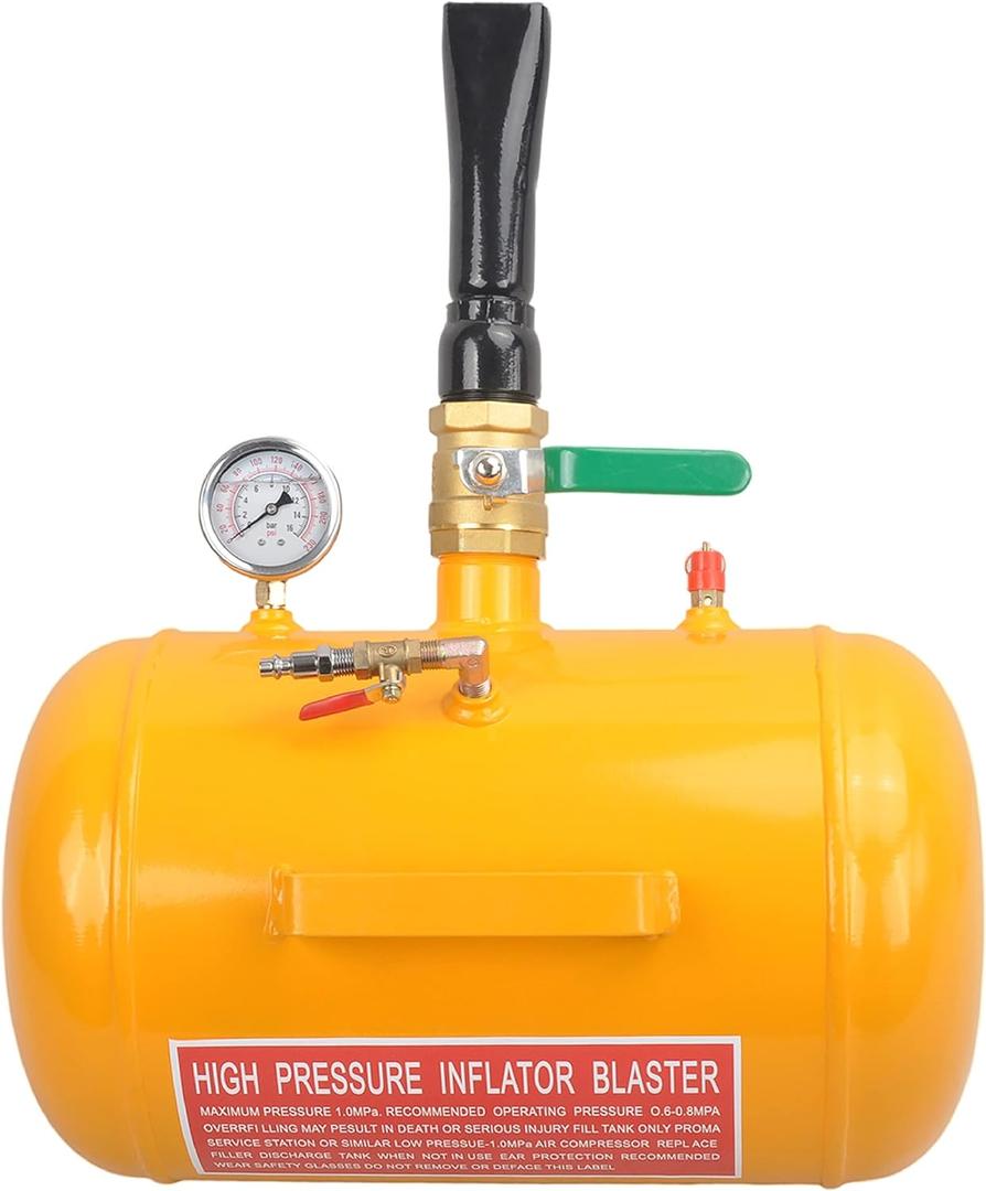 5 Gallon Air Tire Bead Seater 110 PSI Blaster Tool Seating Tire Inflator with Gauge by GESEXI - Car Truck ATV Tire Inflator Tank,Yellow
