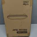 Wooden Decorative Tray for Home Decor, Beaded Black Oval Tray Decor for Coffee Table, Rustic Wood Serving Trays Farmhouse Centerpieces for Living Room Kitchen Counter (Black Oval)