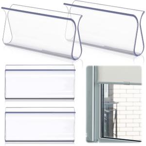4 Pieces Window Shade for Roller Pull Down Roller Shades Handle Blinds for Windows Grips Plastic Hem Grip Hardware for Home Rv Rolling Curtain Accessories (Clear)