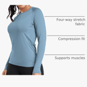 TELALEO 2 Pack Women's Compression Shirt Long Sleeve Performance Workout Baselayer Athletic Top Sports Gear M