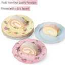 BTaT- Porcelain Floral Plates Set of 8, 8 Inch, Assorted Pastel Colors with Golden Rim, Floral Dessert Plates, Spring Dinnerware, Dishwasher & Freezer Safe, Mothers Day Gift