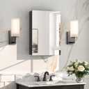 Keonjinn Black Medicine Cabinet for Bathroom with Mirror 16 x 24 Inch, Assembly Required, Lightweight, Tempered Glass, Free Adjustable Shelves, Recessed or Wall Mount, Bathroom Mirrors with Storage (16x24 In)