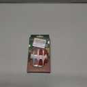 24Pcs Christmas Press on Red French Tip Almond Fake Nails with Red White Stripe Designs Full Cover Glossy Acrylic Sliver Glitter Stick on Medium False Nails