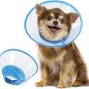 Vivifying Dog Cones for Small Dogs, Adjustable 8-9.6 Inches Soft Lightweight Elizabethan Collar for Puppy and Large Cats to Stop Licking Wounds After Surgery(Blue)