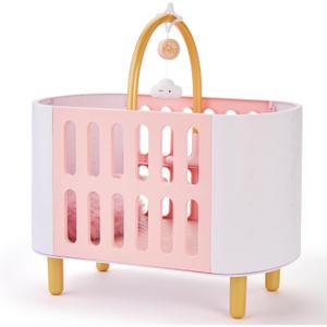 FAO Schwarz Baby Doll Crib & Play Mat with Mattress Pillow & Pretend Mobile