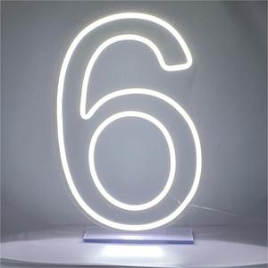 LED Neon Signs Number 6 Birthdays Decor Neon Lights Party USB Plus Battery Case Light up your baby's birthday with our Neon Number Six Sign (Number 6)