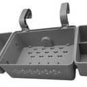 Poolside Storage Basket with Cup Holders – Adjustable Shelf for Above Ground Pools with 3-Inch or Smaller Top Rails – Durable Pool Accessories for Most Above Ground Pools (Gray)