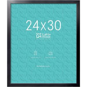 LaVie Home 24x30 Picture Frame Black, Puzzles Frame for Wall Decoration, Classic Black Minimalist Style Suitable for Decorating Houses, Offices, Hotels, Puzzles Posters Photos or Artwork1 Pack