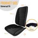 kingphenix Car Seat Cushion with Back Support Pillow: Enhanced Comfort Memory Foam Design for Pain Relief, Ideal for Drivers and Office Use - Ergonomic Lumbar Comfort for Long Sitting - Black