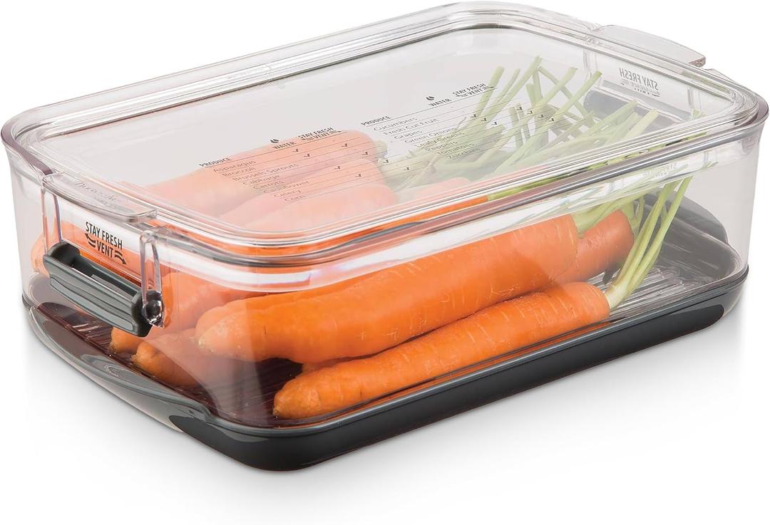 Progressive International Prepworks by Progressive Produce ProKeeper, , 3-Quart, Stay-Fresh Vent System, Small Peppers, Tomatoes
