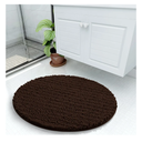 Arotive Luxury Round Chenille Bathroom Rug Mat, Extra Soft Thick Absorbent Shaggy Bath Rugs, Non-Slip Machine Wash Dry Plush Bath Mats for Bathroom, Shower and Tub, 24x24, brown