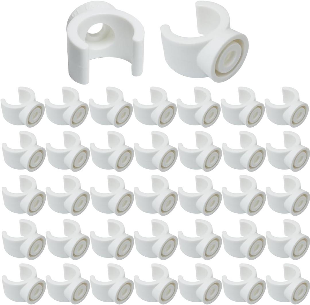 50PCS PEX Pipe Clamps Pipe Hanger Clamps 1/2 inch PVC Water Pipe Bracket Plastic 16 mm For Residential Industrial Water Supply and Cable Wiring Piping Systems White