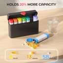 Odaro Weekly Pill Organizer 2 Times a Day, Large Pill Box 7 Day, Daily Twice Am Pm Medicine Organizer, Travel Contaniner for Medicine, Vitamin and Supplement, Black