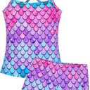 Girls Swimsuit Sleeveless Bathing Suits Back Cutout Summer Swimwear with Removable Chest pad 6-14 Years
