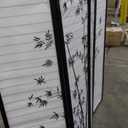 Roundhill Bamboo Print 4-Panel Framed Room Screen/Divider, black