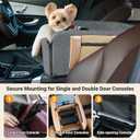 Console Dog Car Seat Cat Carrier - Pet Car Booster Seat on Cars' Armrest Travel Bags for Cats Dogs with Easy Carrying Strap Dog Travel Carrier with Safety Tethers, 18.5"L x 10.2"W x 9.1"H