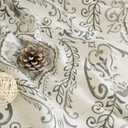 LAMIT Grey Linen Curtains 108 inches Long for Living Room, Long Farmhouse Curtains Grommet Light Filtering Pattern Window Curains & Drapes Vintage Floral Printed, 2 Panels, Each 52 x 108 Inch