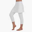 ANIVIVO Women Tennis Skirted Leggings with Pockets, Capris Yoga Leggings with Skirts&Tennis Pickleball Clothing, Size L