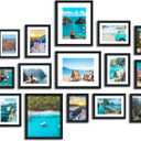 Fixwal Picture Frames Set, 15 Pack Black Picture Frames Collage Wall Decor for Assorted Photos, Three 8x10, Six 5x7, Six 4x6 for Wall Hanging or Tabletop Display
