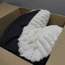 Dog Beds Large Sized Dog, Flat Pet Beds with Removable Washable Cover, Pet Mat Cute Pet Crate Bed Thick Shredded Chopped Crate Foam & Anti Slip Bottom for Indoor, 35"x23"x4" Cream