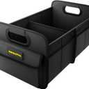 MIKKUPPA Car Trunk Organizer - 75L Collapsible Trunk Organizer for Groceries, Trunk Storage Organizers for SUV Auto Truck Van with Non Slip Bottom (Black) (Large)