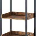 Rolanstar Bookshelf, 5-Tier Storage Rack, Narrow Corner Bookshelf, Display Wooden Shelves for Living Room, Bathroom, Balcony, Kitchen,Rustic Brown