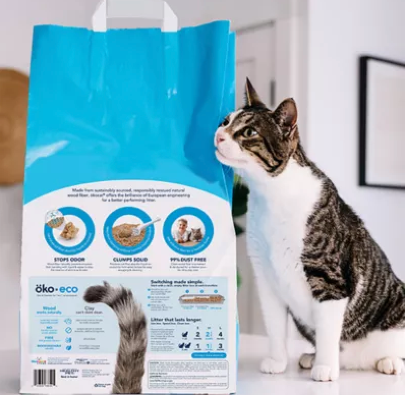 Okocat Original Clumping Wood Cat Litter - Low Dust, Natural