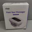 RIKE Collapsible Foot Spa with Heat, Bubbles, 24-Level Temp Control, Red Light, Timer, Foot Soaking Tub with 6 Shiatsu Rollers & Pumice Stone, Foot Bath Massager Pedicure Foot Spa for Stress Relief