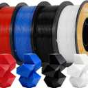Kingroon High Speed PETG Printer Filament 1.75mm, Rapid Printer Filament 30-600mm/s Hyper Printing Filament, Dimensional Accuracy +/- 0.03 mm, 4 kg Plastic Spool (8.8lbsBlack&White&Red&Blue