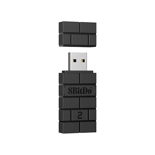 8BitDo Wireless USB Adapter 2 for Switch/Switch 2, Windows PC, Mac & Raspberry Pi, Compatible with Xbox Series X & S Controller, Xbox One Bluetooth Controller, Switch Pro and PS5 Controller (Black)