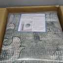 Area Rugs 8'x10' Washable Non-Slip, Floral Vintage Distress Print Pattern Medallion Carpet for Living Room Bedroom Dining Room, Dark Green Gray