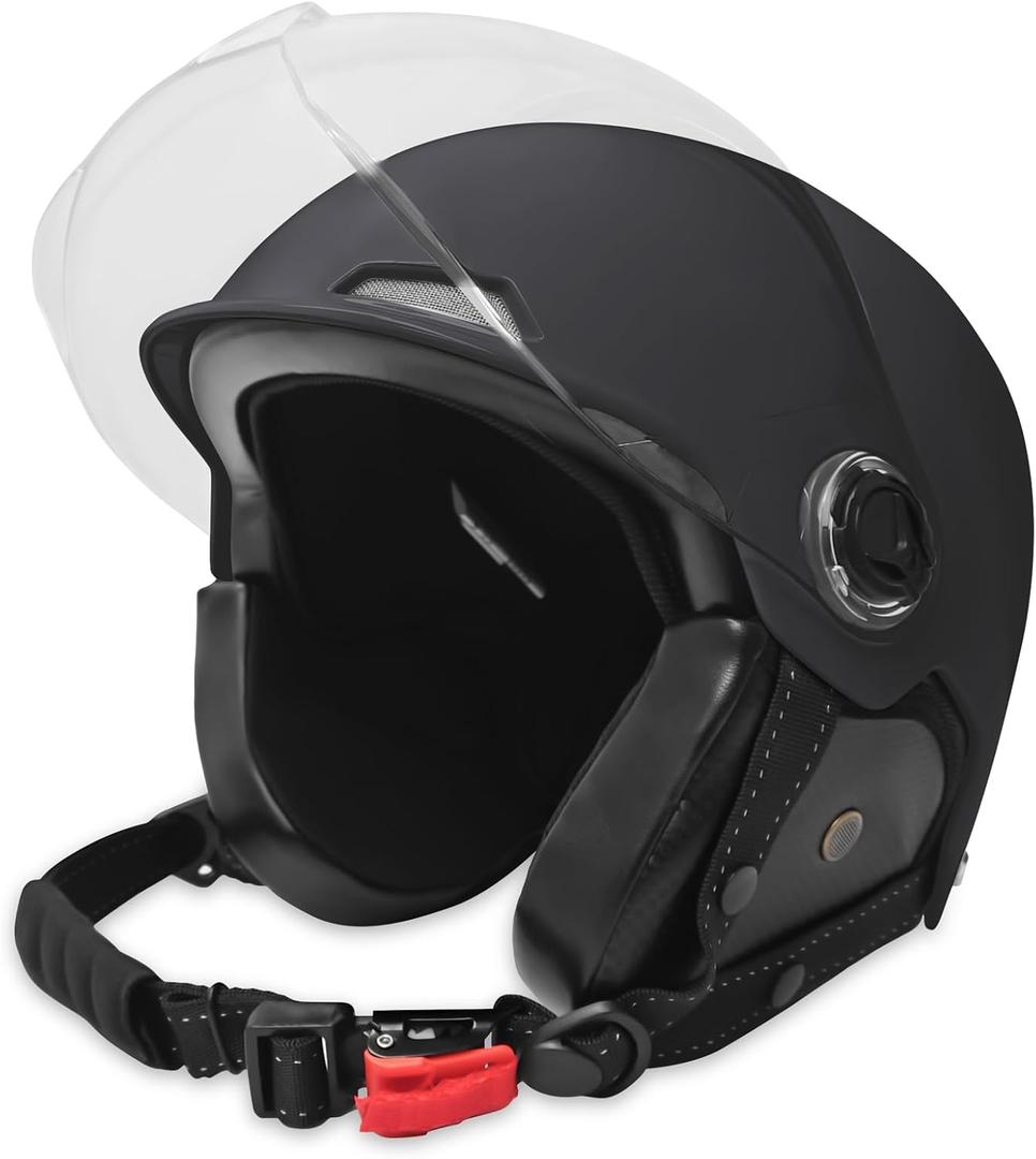 Motorcycle Helmet for Adults Half Helmet with Windproof Mask for Cruiser , Road Bikes, Electric Bikes, Scooter Cool Helmet for Men and Women,DOT Approved