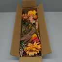 Artificial Fall Flowers Bouquet for Decoration, Fall Fake Silk Flower Arrangements Faux Autumn Flowers Fall Decorations for Home Indoor Office Wedding Bride Bouquets Tables Centerpieces Fall Decor