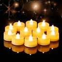 Amagic 24 Pack Battery Operated Tea Lights Candles, Fake Tealights Candles, Flameless LED Tea Lights for Halloween, Wedding, Votive, Festival, Table Decor(24 Pack, Warm White)
