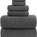 YTYC Towels, 39x78 Inch Oversized Bath Sheets for Adults Luxury Extra Large Bath Towels Sets of 6 Super Soft Shower Towels for Bathroom Microfiber 80% Polyester(Charcoal Grey,6 Piece)
