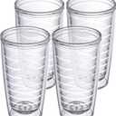 Homestead Choice 16oz Insulated Tumblers Plastic Keeps Drinks Cold & Hot, 4pack Double Walled Clear Insulated Drinking Glasses Cup, BPA-Free, Reusable, Camping, Travel, Kitchen, Party