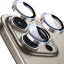 ESR for iPhone 17 Pro Max/17 Pro/16 Pro Max/16 Pro/15 Pro Max/15 Pro/14 Pro Max/14 Pro Camera Lens Protector, Ultra-tough HD Individual Lens Protectors, Ultra-thin Tempered Glass, 1 Pack, Titanium