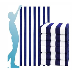 6 Packs Oversized 72x40 Inch Stripe Beach Towel Thin Set Extra Large XL Big Clearance Accessories Essentials Soft Super Absorbent Pool Travel Bath Swim Camping Towels Bulk Men Women Adults Gift (Blue Pink Navy Orange Green Yellow Stripe)