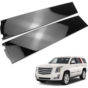 Rear Driver & Passenger Side Rearward Door Applique Compatible with 2015-2018 Cadillac Escalade ESV Chevy Suburban GMC Yukon XL Gloss Black Replaces 926-247 926-248