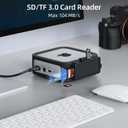 Mac mini M4 / M4 Pro Docking Station, 5 in 1 Mac mini M4 Dock with Silicone Protective Case, 3X USB-A 3.0 (5Gbps) Ports, SD/TF Card Reader - Black