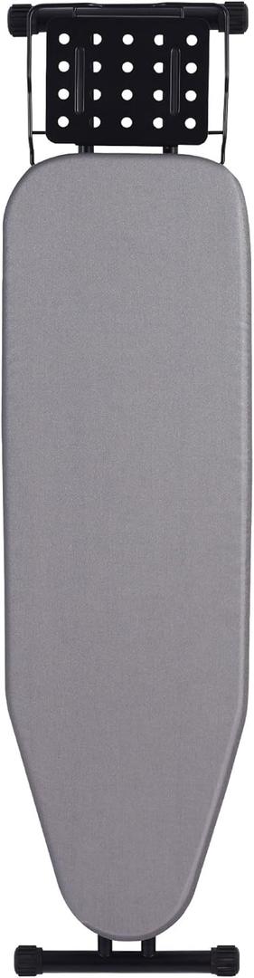 Jakeefud Deluxe Ironing Board with Heat Resistant Cover and Thicken Felt Pad, Heavy Sturdy Legs, Full Size Hanger Iron Board, Foldable (L-Grey)
