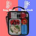 opux Premium Insulated Lunch Box, Soft School Lunch Bag for Kids Boys Girls, Leakproof Small Lunch Pail Men Women Work, Reusable Compact Cooler Tote Lunchbox for Office Adult, Black