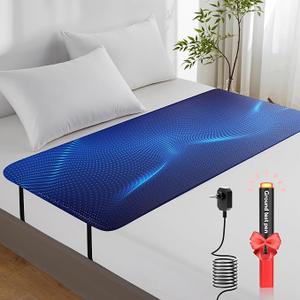 Grounding Mat for Bed, Earth Connected Mattress Cover Grounding Pad Grounded Kit, Grounded Cord Included, Black (Queen 27"x60")